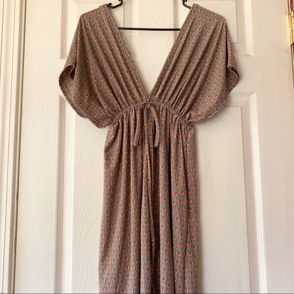 Dharma grey/pink butterfly stretchy dress/cover-up